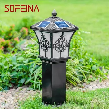 SOFEINA Outdoor Solar Lawn Светлини Ретро Градинска Лампа LED Водоустойчива IP65 Дома и Декоративна Лампа за Вила Duplex