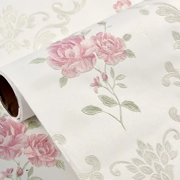Бели Розови 3D тапети с флорални дизайн за спални, хол, на фона на декор дивана, самозалепващи за контакт хартия, отслаивающаяся и приклеивающаяся