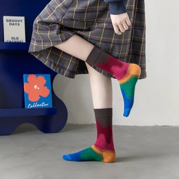 Дамски чорапи, Модни прекрасни памучни чорапи дишащи в японски стил с бродерия хубаво заек, ежедневни чорапи за момичета, милото високо качество