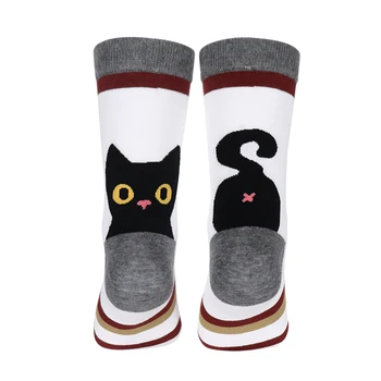 Забавни чорапи за жени с надписи-Забавни чорапи с шарени луд дизайн-Чорапи за котки от серията Animal